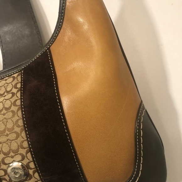 Coach vintage y2k f11344 brown tan multi textured soho hamptons hobo bag - Picture 7 of 15